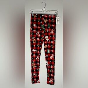 Merry Wear Christmas Leggings – Red & Black Plaid Holiday Print Size Medium NWT